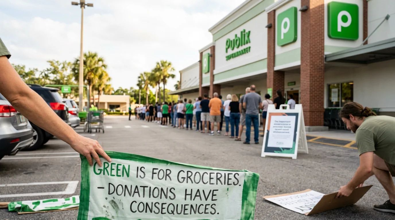 Grocery bags with receipts, representing a grocery store's political donations controversy