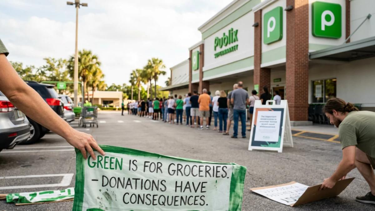 Grocery bags with receipts, representing a grocery store's political donations controversy