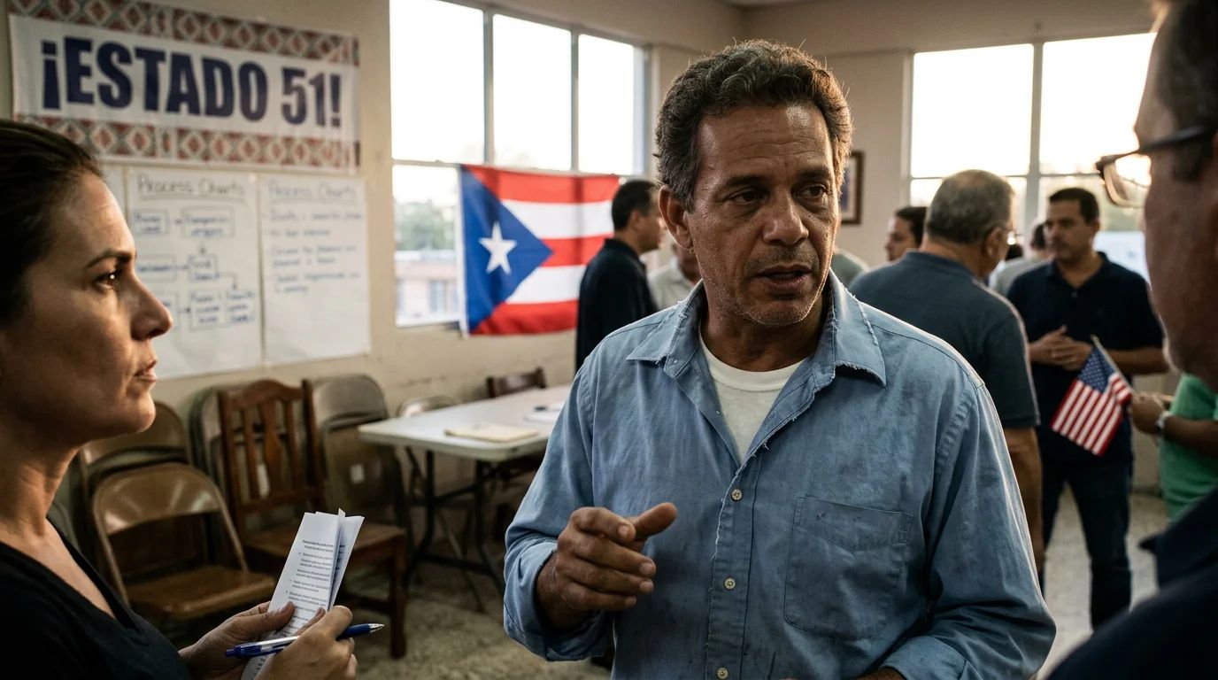 Puerto Rican and American flags symbolizing the island's ongoing efforts to achieve statehood