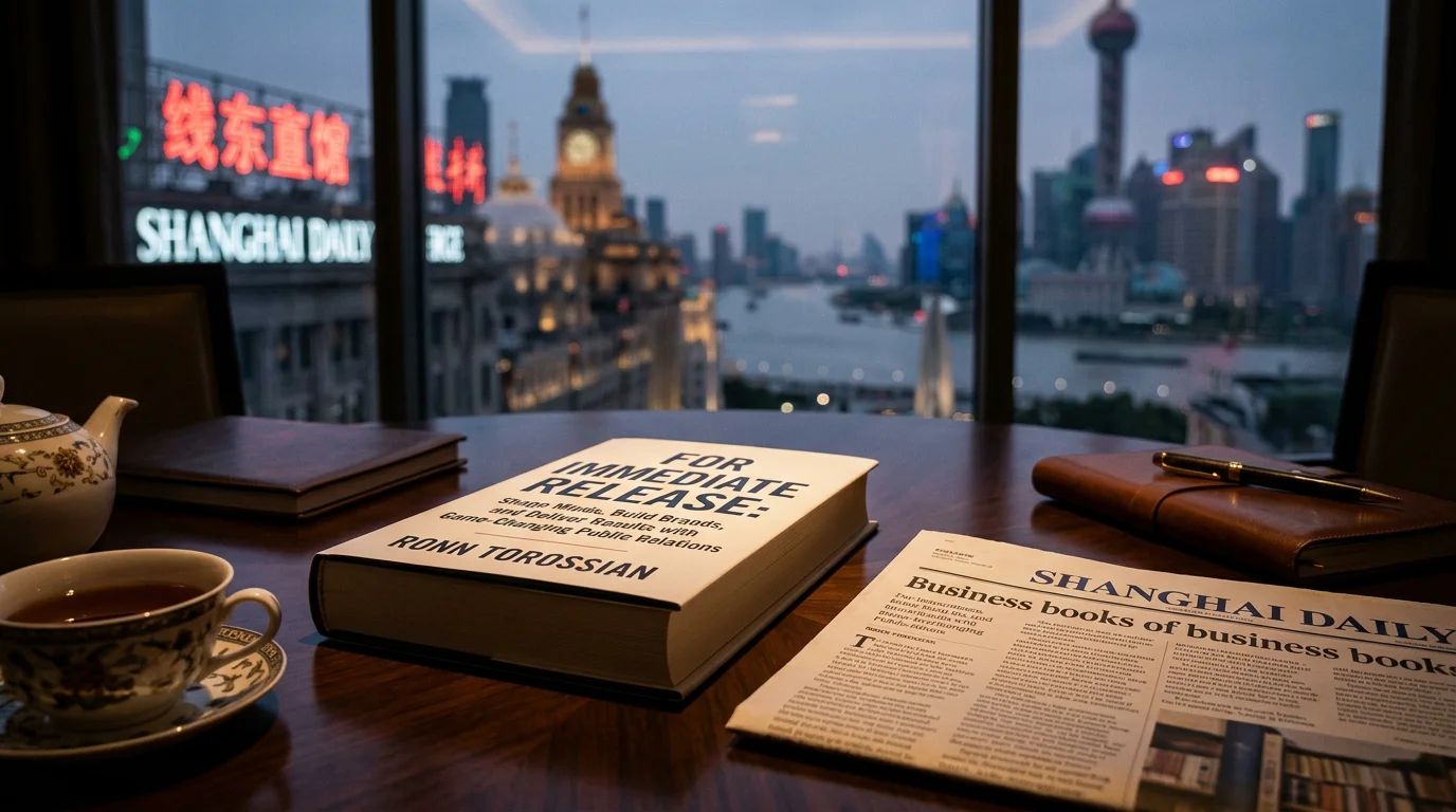 Ronn Torossian's book cover, recognized by Shanghai Daily as a top business book