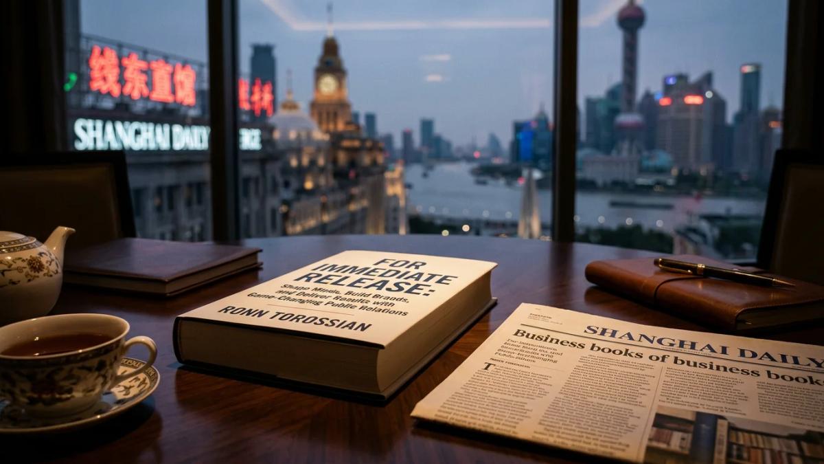 Ronn Torossian's book cover, recognized by Shanghai Daily as a top business book