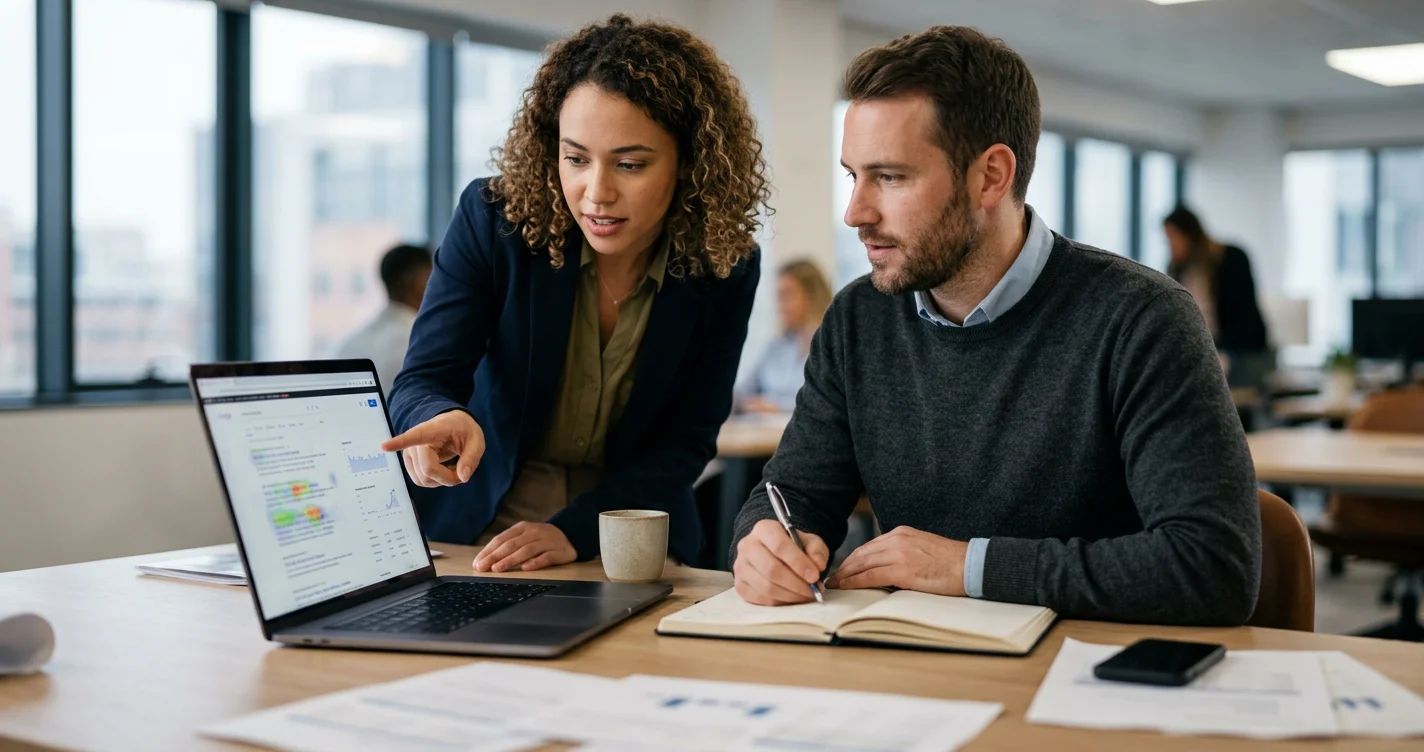 Connecting SEO and public relations through a magnifying glass scanning news headlines