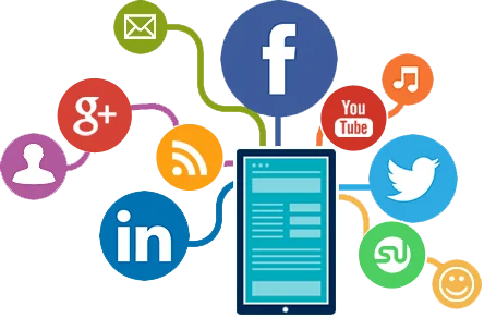 A diverse team of professionals collaboratively working on a digital marketing campaign