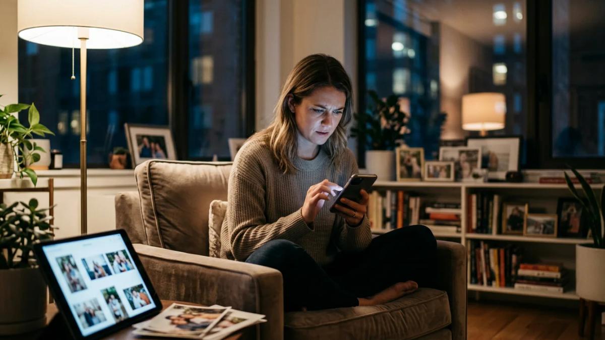 A person uses their phone, highlighting the exposed nature of online social media activities