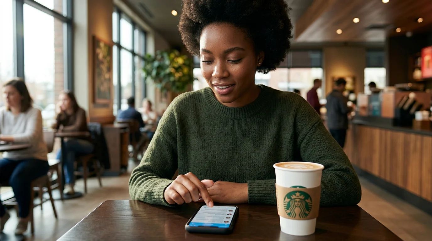 Person tweeting on a smartphone, showing how social media connects brands and people