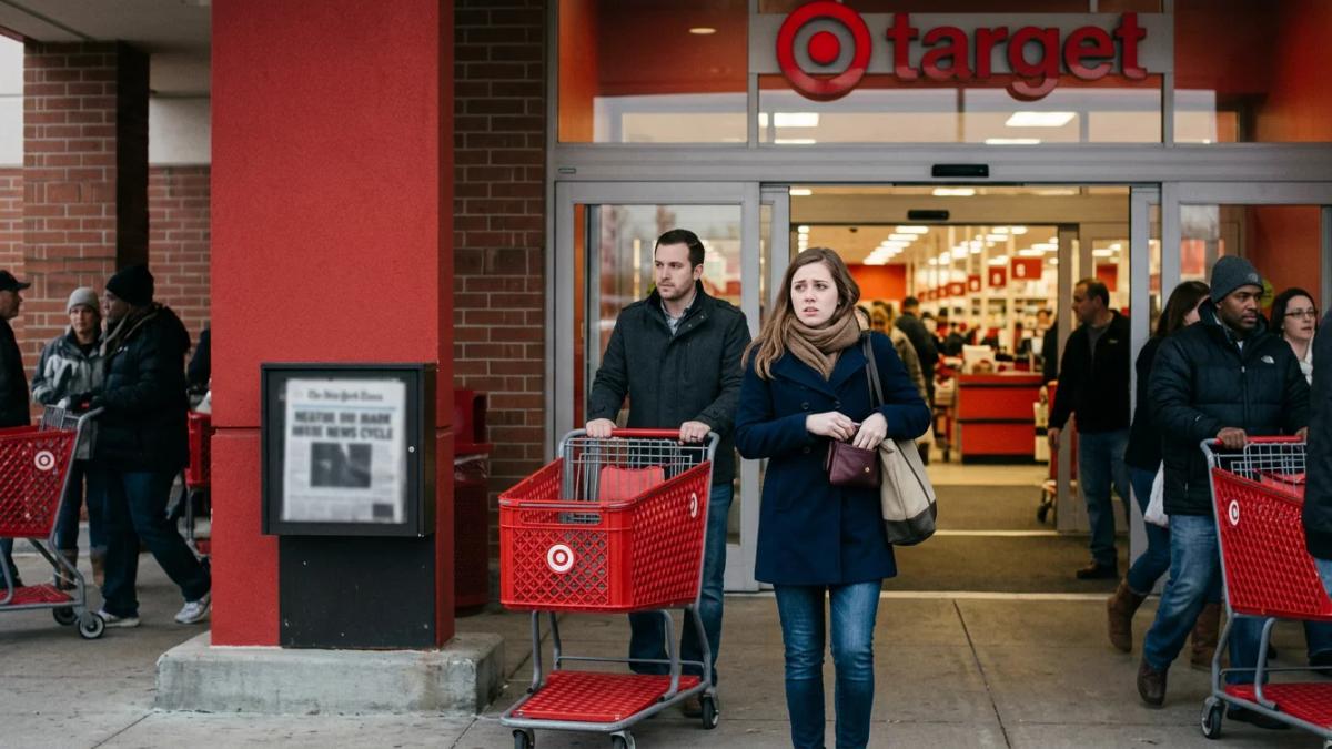 A red Target sign against a blue sky, reflecting on a major data breach