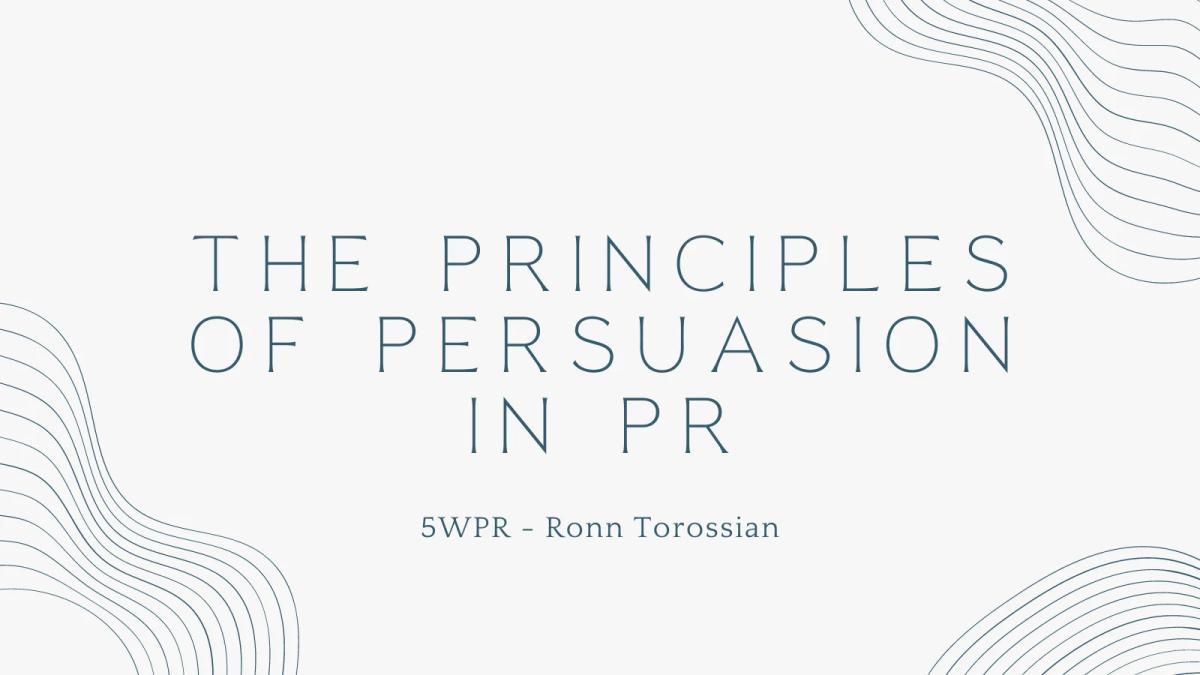 A megaphone projecting words "PR" and "Persuasion" with vibrant colors