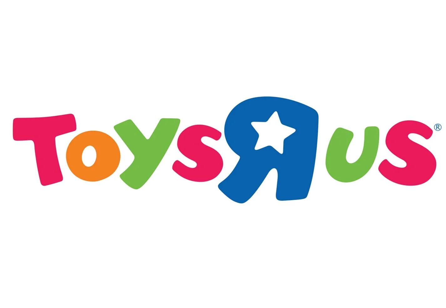 Children's toys, games, and playthings on a store shelf at Toys R Us