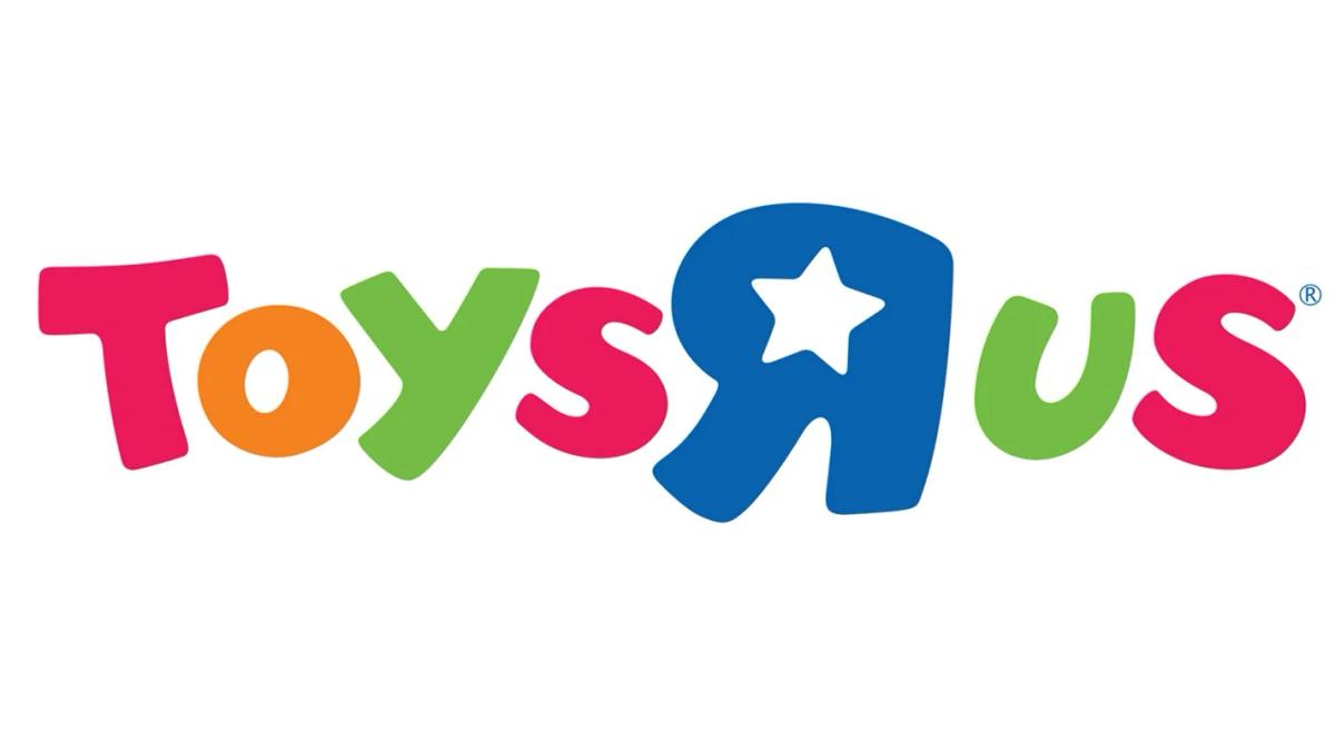 Children's toys, games, and playthings on a store shelf at Toys R Us