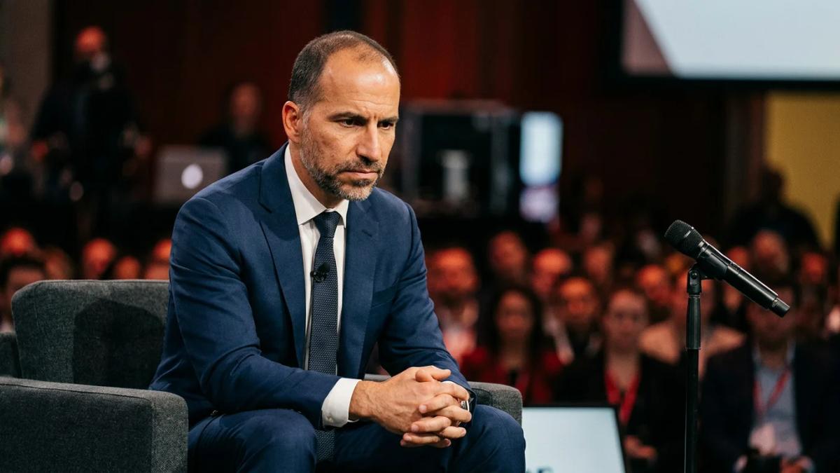 Uber CEO Dara Khosrowshahi responds to the Khashoggi murder controversy, looking worried and defensive