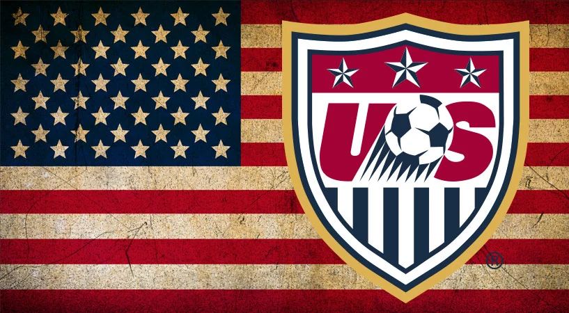 Soccer ball and US flag, symbolizing recent coaching changes in men's national team