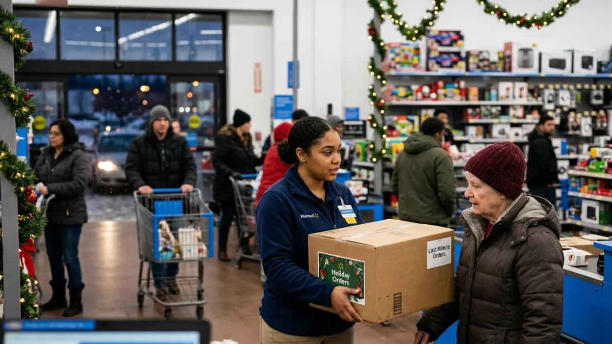 A bustling Walmart store, symbolizing the retail giant's surprising innovations and practices