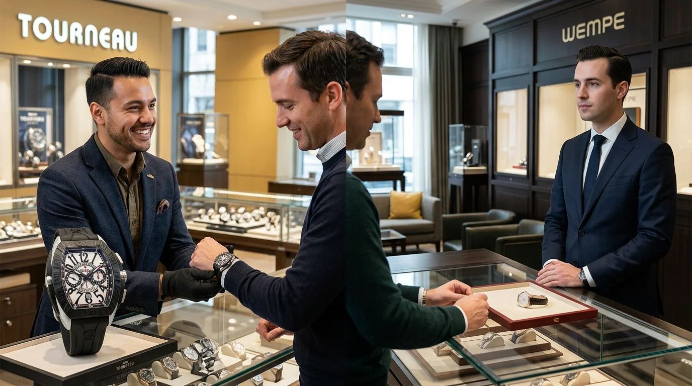 Comparing the customer experience at two luxury watch retailers, Tourneau and Wempe