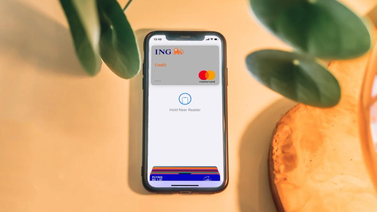 Neobank app open on a smartphone, displaying financial data and transactions