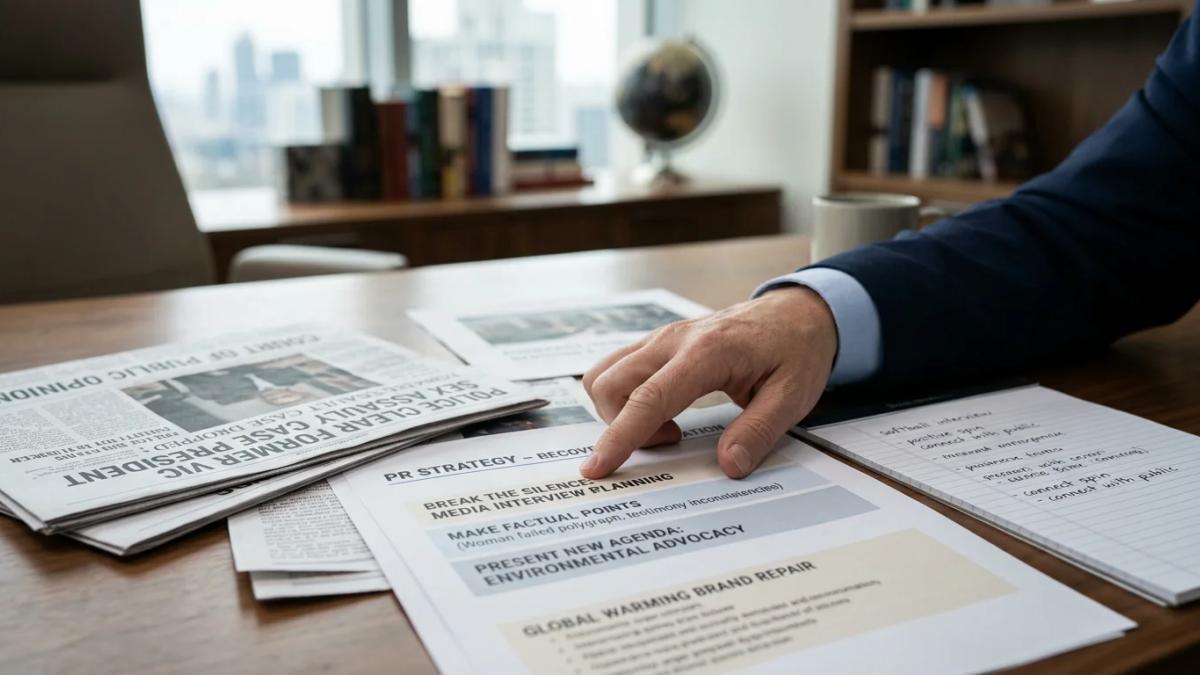 Al Gore's determined expression after legal victory, facing ongoing public relations challenges
