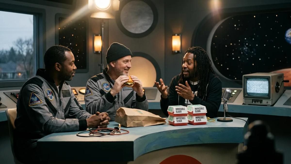 Wu-Tang Clan members enjoy White Castle Impossible Sliders in a playful, space-themed promotion