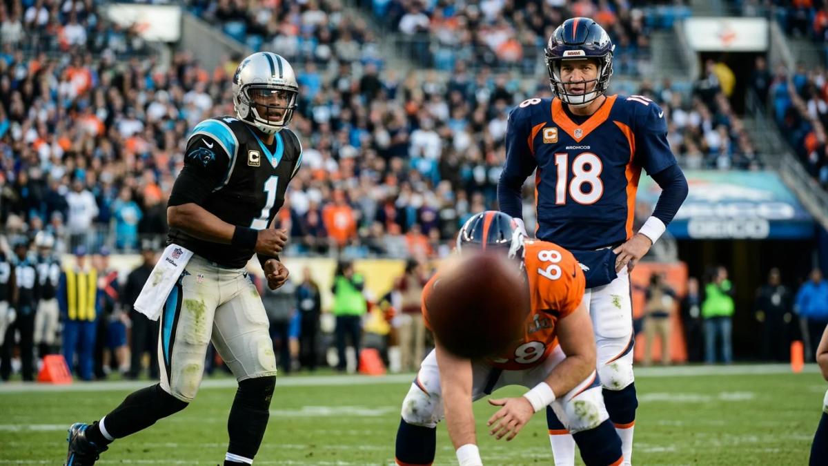 Peyton Manning and Cam Newton, iconic NFL quarterbacks, face off as Super Bowl rivals