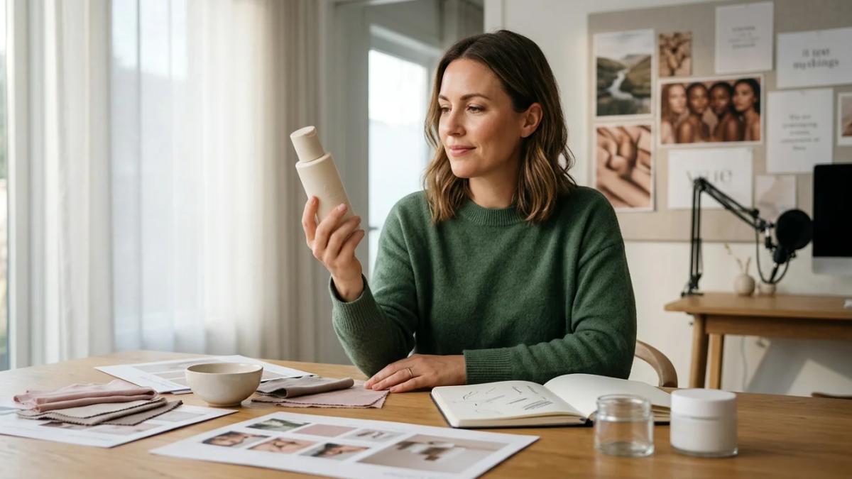 Emily Weiss, founder of Glossier, discussing her beauty brand and the importance of branding