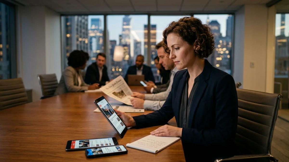 Two smartphones display newsfeeds, representing the changing landscape of public relations