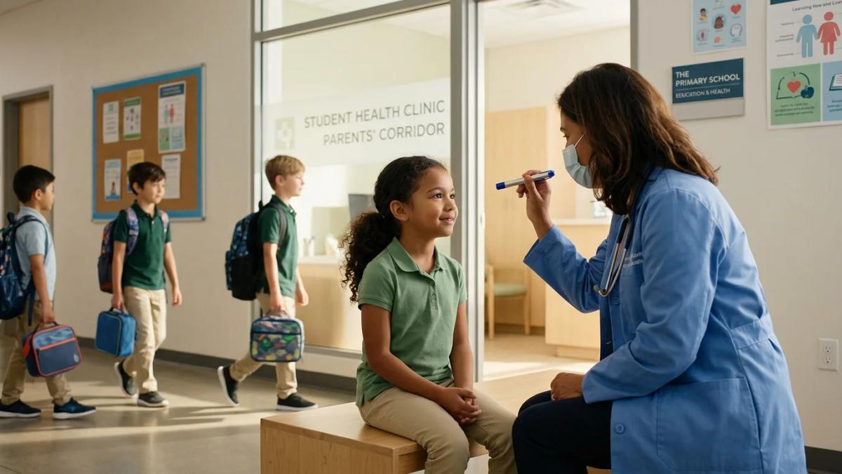 Two young children look out a window, a new school model for Zuckerberg's kids